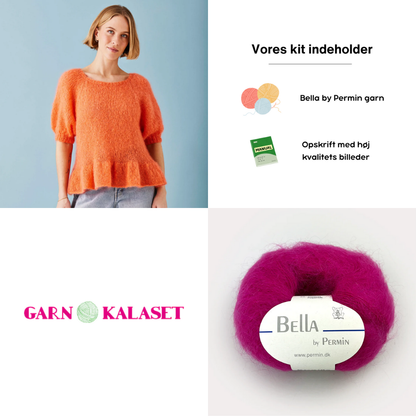 Permin Bella Kit | Bluse med pufærme og flæsekant